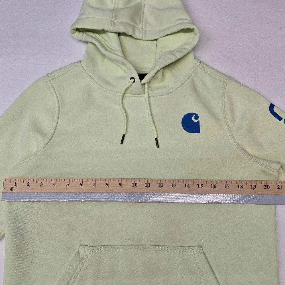 Carhartt Womens Relaxed Fit Hoodie Lime Green Sweatshirt M 8-10